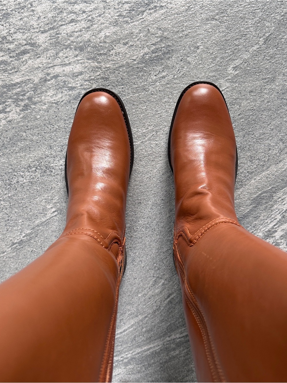 NIB Franco Sarto Cognac Wide Calf Merina Knee‑High Riding Boots 7.5 Equestrian - Picture 5 of 14